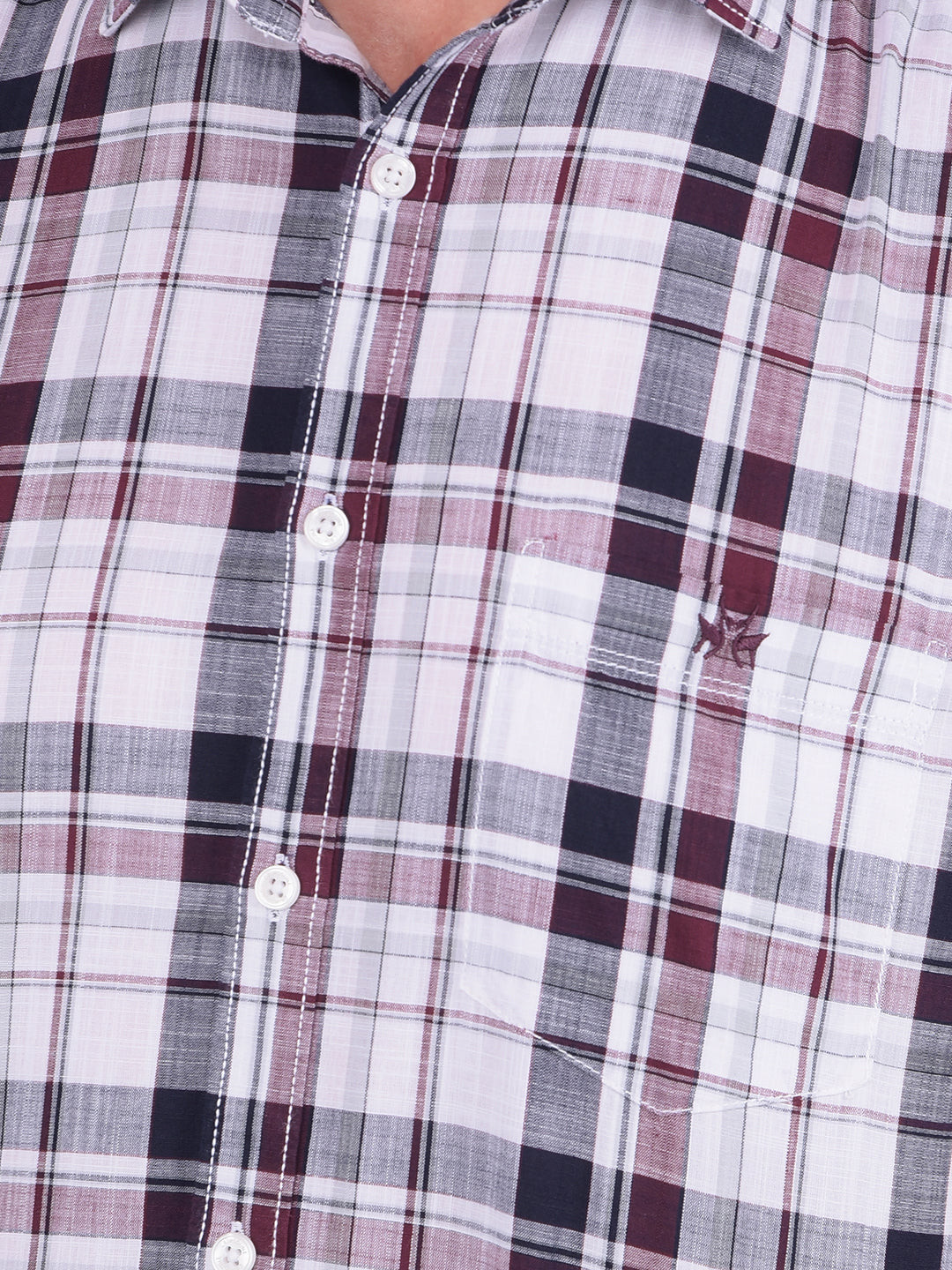 Wine Checked 100% Cotton Shirt-Men Shirts-Crimsoune Club