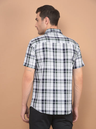 Blue Checked 100% Cotton Shirt-Men Shirts-Crimsoune Club