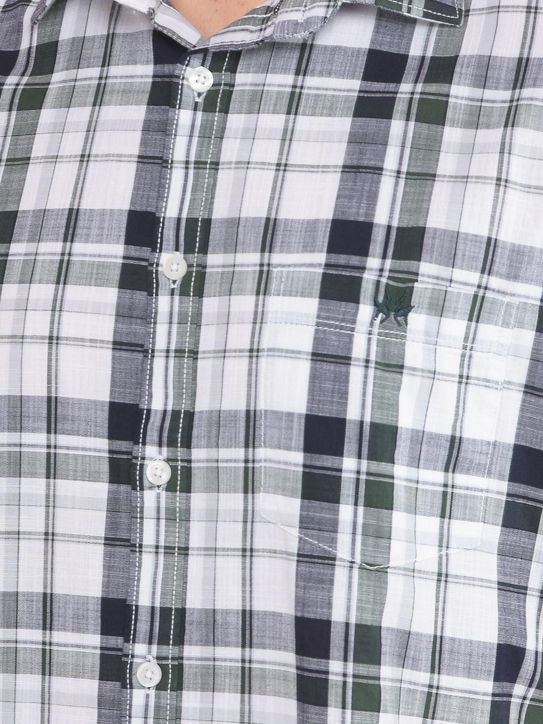 Blue Checked 100% Cotton Shirt-Men Shirts-Crimsoune Club