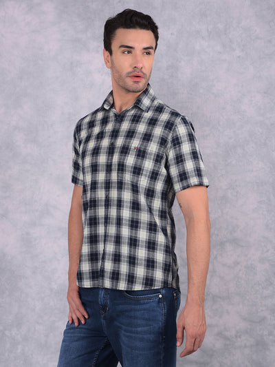 Green Checked 100% Cotton Shirt-Men Shirts-Crimsoune Club