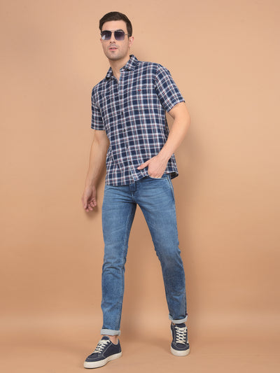 Maroon Checked 100% Cotton Shirt-Men Shirts-Crimsoune Club