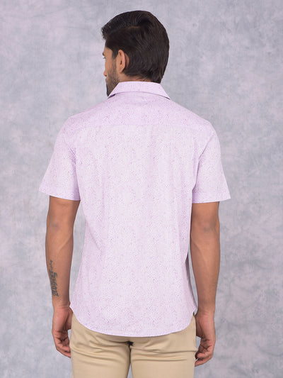 Purple Printed 100% Cotton Shirt-Men Shirts-Crimsoune Club