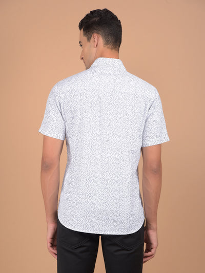 Grey Printed 100% Cotton Shirt-Men Shirts-Crimsoune Club