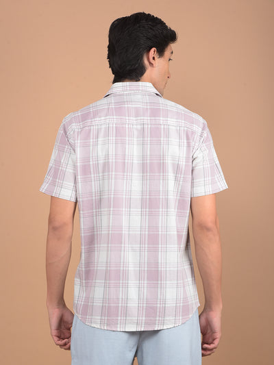 Purple Checked 100% Cotton Shirt-Men Shirts-Crimsoune Club