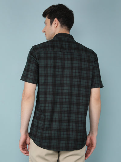 Green Checkered 100% Cotton Shirt-Men Shirts-Crimsoune Club