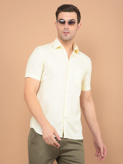 Cream Printed 100% Cotton Shirt-Men Shirts-Crimsoune Club