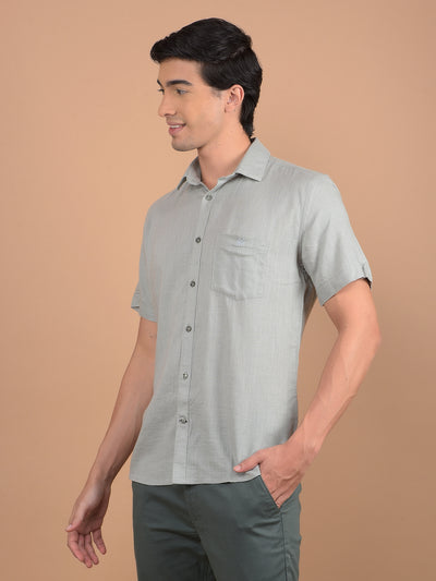 Green 100% Cotton Shirt-Men Shirts-Crimsoune Club