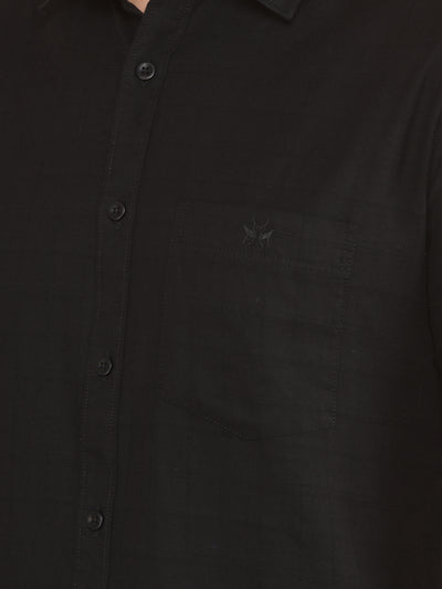 Black Printed 100% Cotton Shirt-Men Shirts-Crimsoune Club