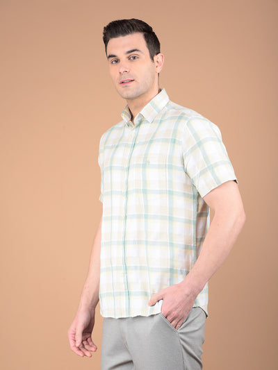 Green Checked Linen Shirt