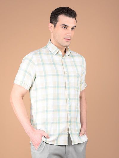 Green Checked Linen Shirt