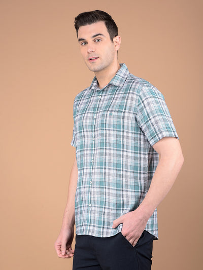 Green Checked 100% Cotton Shirt