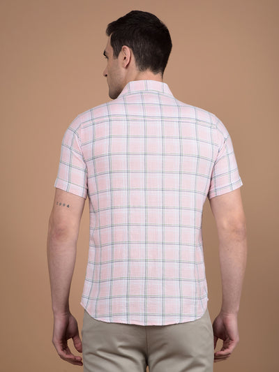 Pink Checked 100% Cotton Shirt