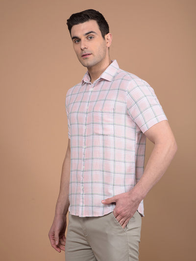 Pink Checked 100% Cotton Shirt