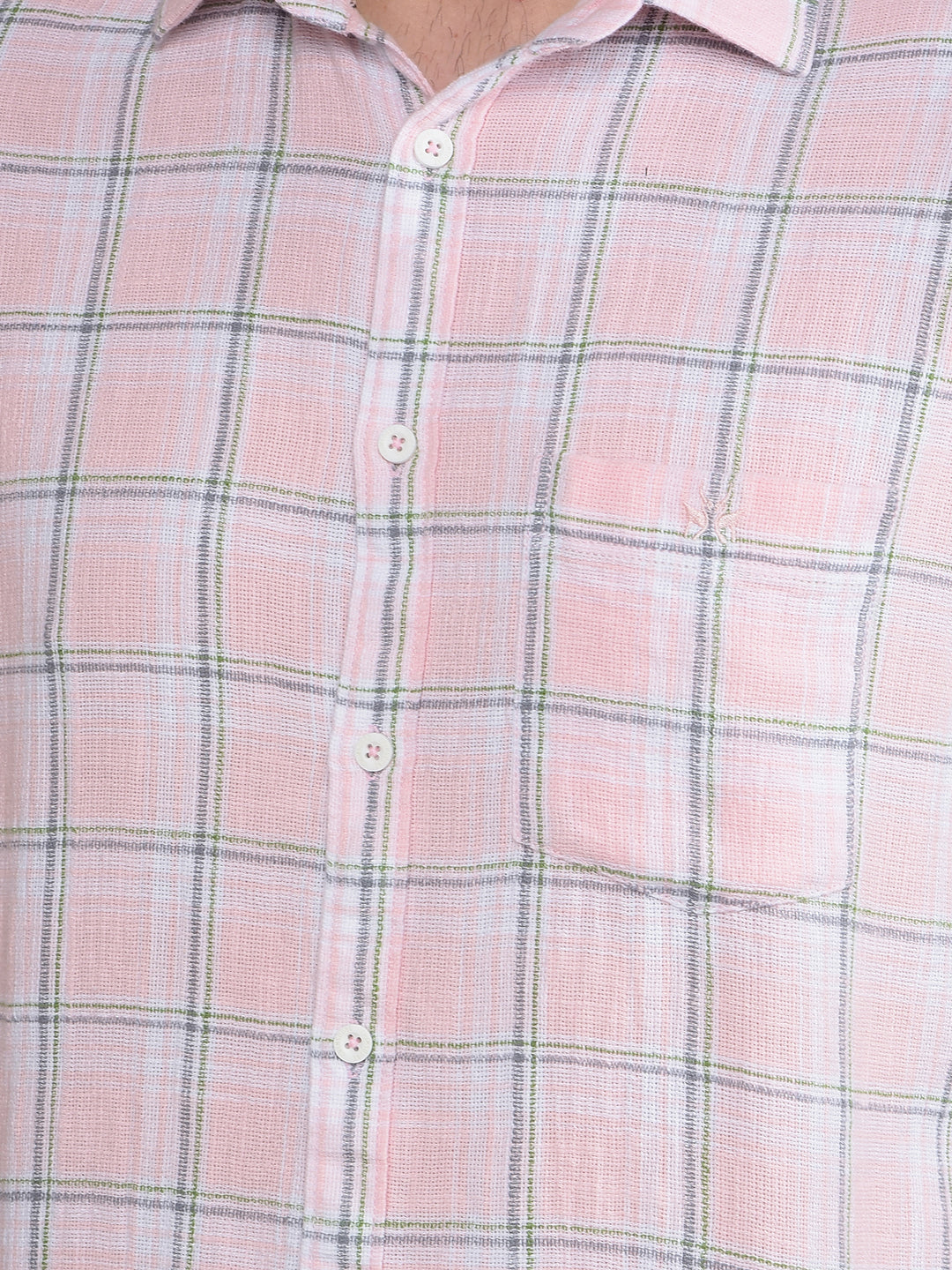 Pink Checked 100% Cotton Shirt