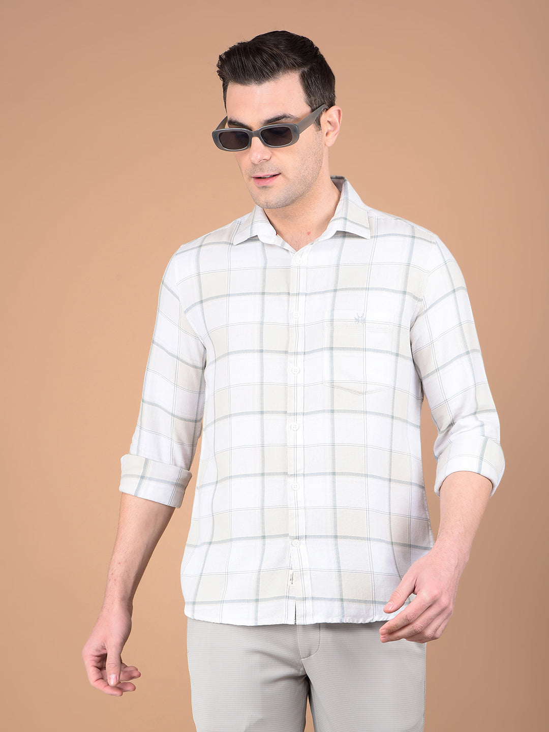 Blue Checked 100% Cotton Shirt