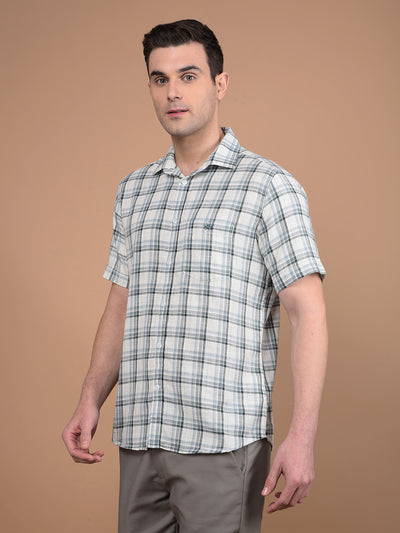 Grey Checked 100% Cotton Shirt