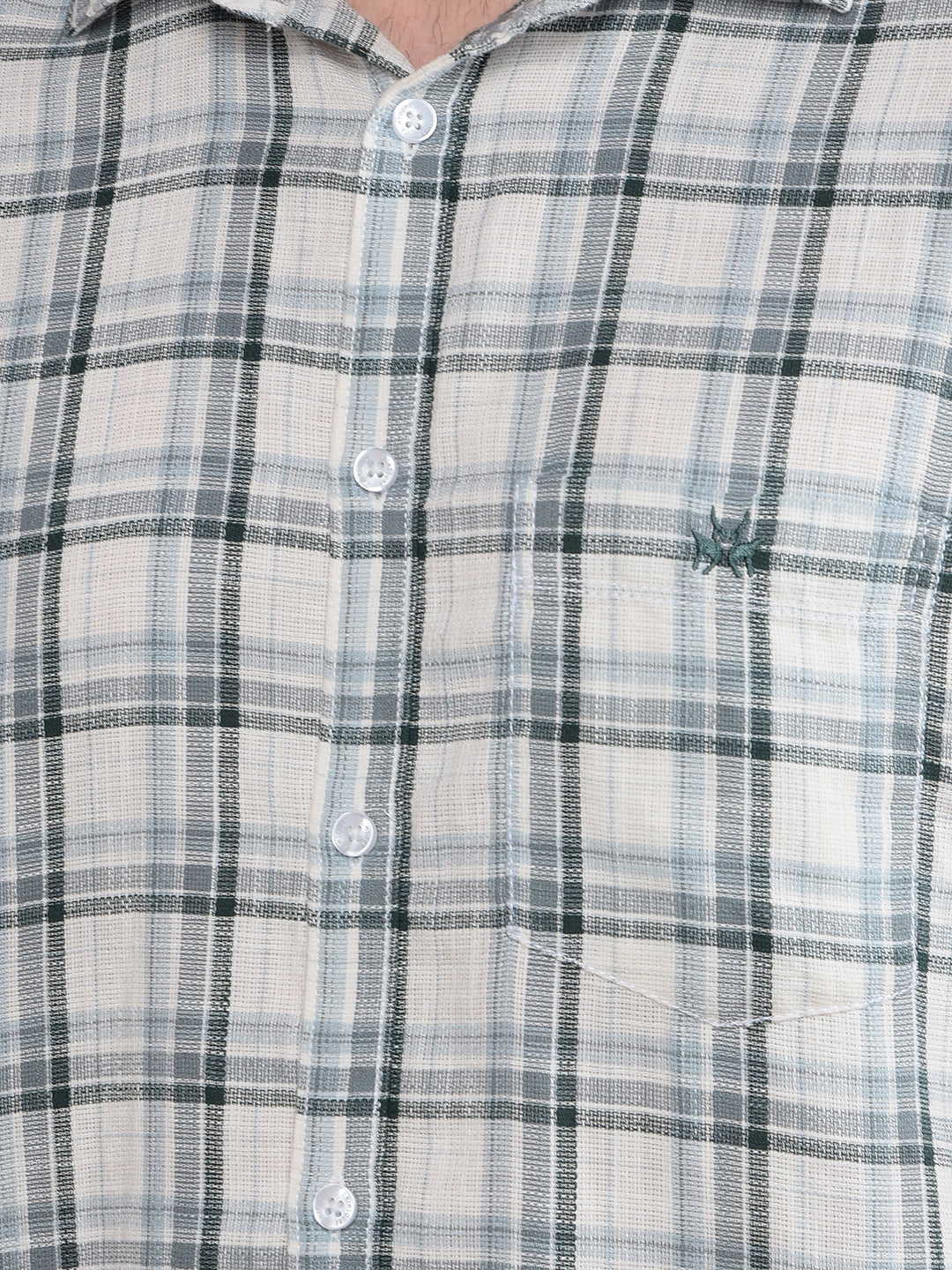 Grey Checked 100% Cotton Shirt