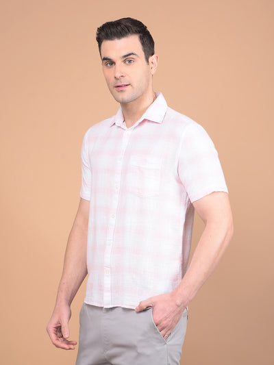 Pink Checked 100% Cotton Shirt