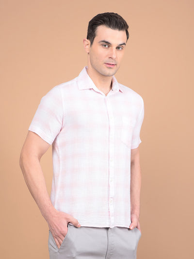 Pink Checked 100% Cotton Shirt