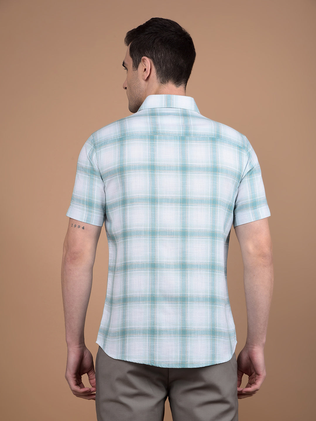 Green Checked 100% Cotton Shirt