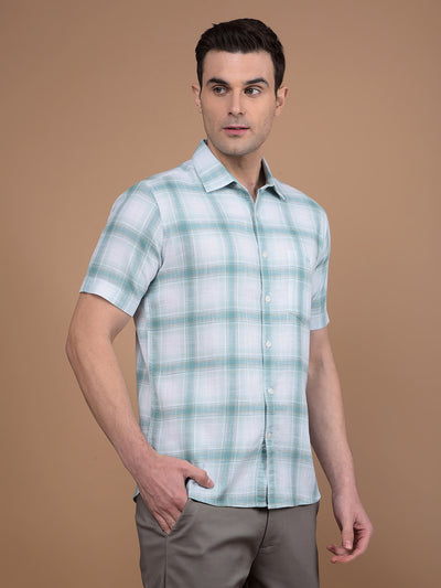 Green Checked 100% Cotton Shirt