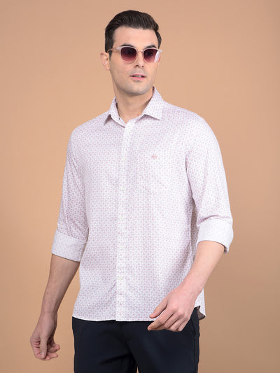 Pink Printed Linen Shirt