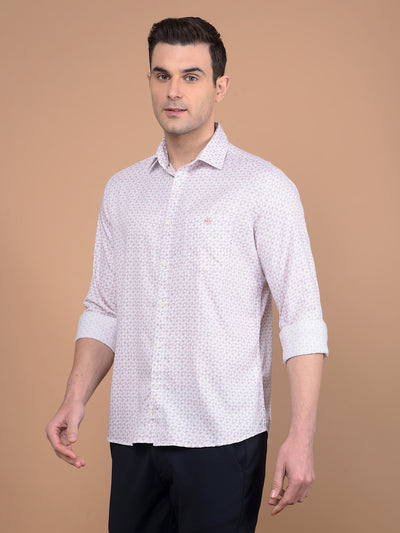 Pink Printed Linen Shirt