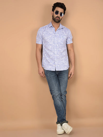 Purple Printed Shirt-Men Shirts-Crimsoune Club