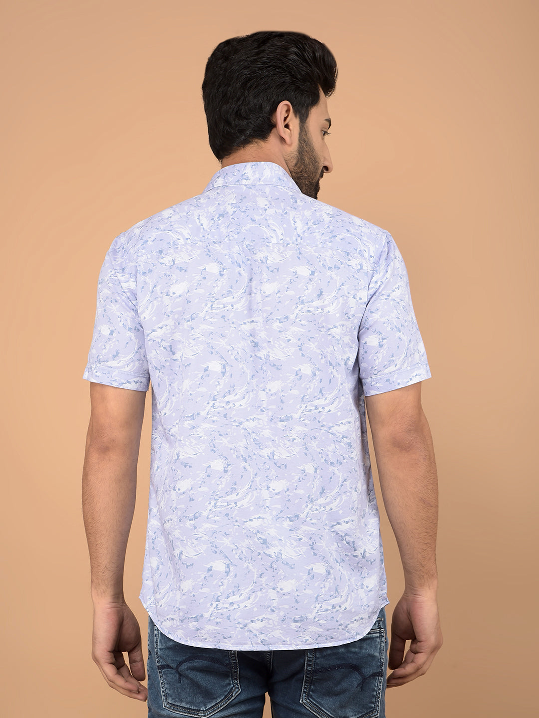 Purple Printed Shirt-Men Shirts-Crimsoune Club