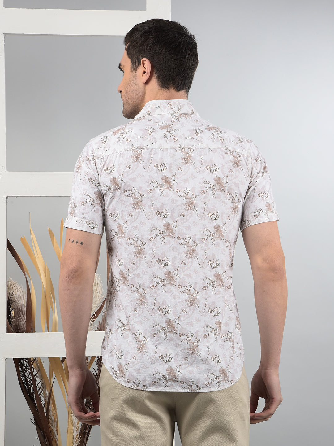 Pink Floral Print Shirt-Men Shirts-Crimsoune Club