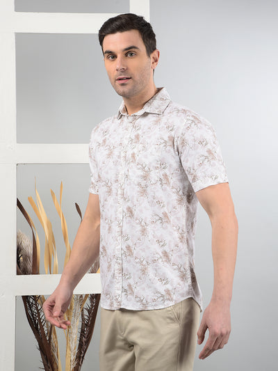 Pink Floral Print Shirt-Men Shirts-Crimsoune Club