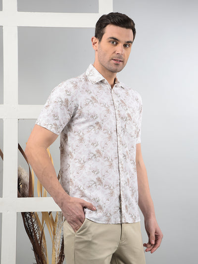 Pink Floral Print Shirt-Men Shirts-Crimsoune Club