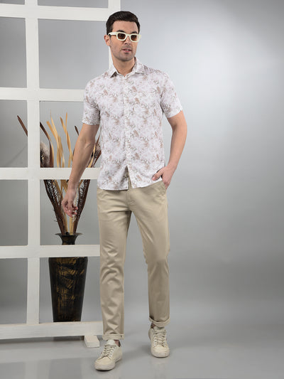 Pink Floral Print Shirt-Men Shirts-Crimsoune Club