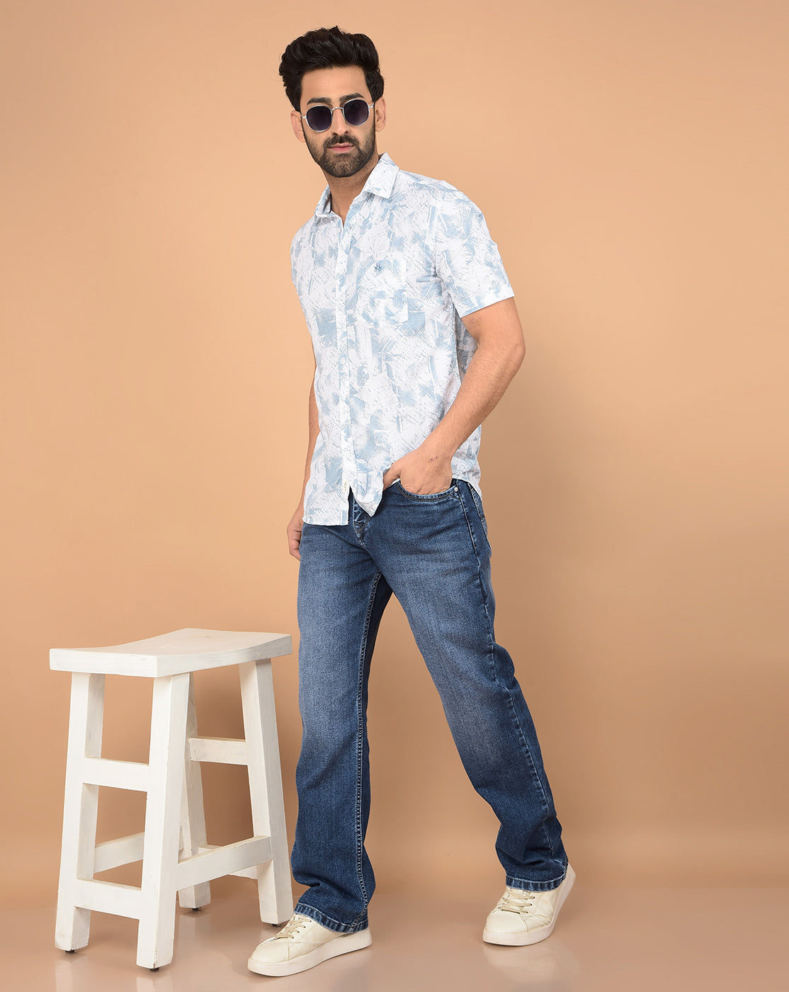 Green Printed 100% Cotton Shirt-Men Shirts-Crimsoune Club