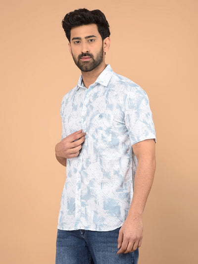 Green Printed 100% Cotton Shirt-Men Shirts-Crimsoune Club