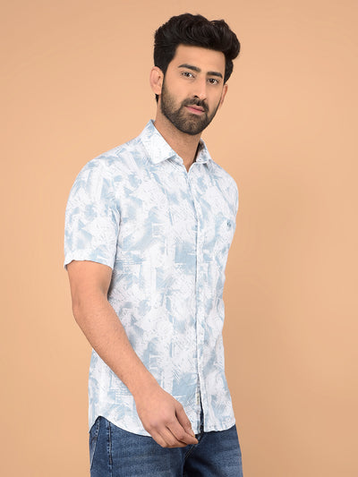 Green Printed 100% Cotton Shirt-Men Shirts-Crimsoune Club