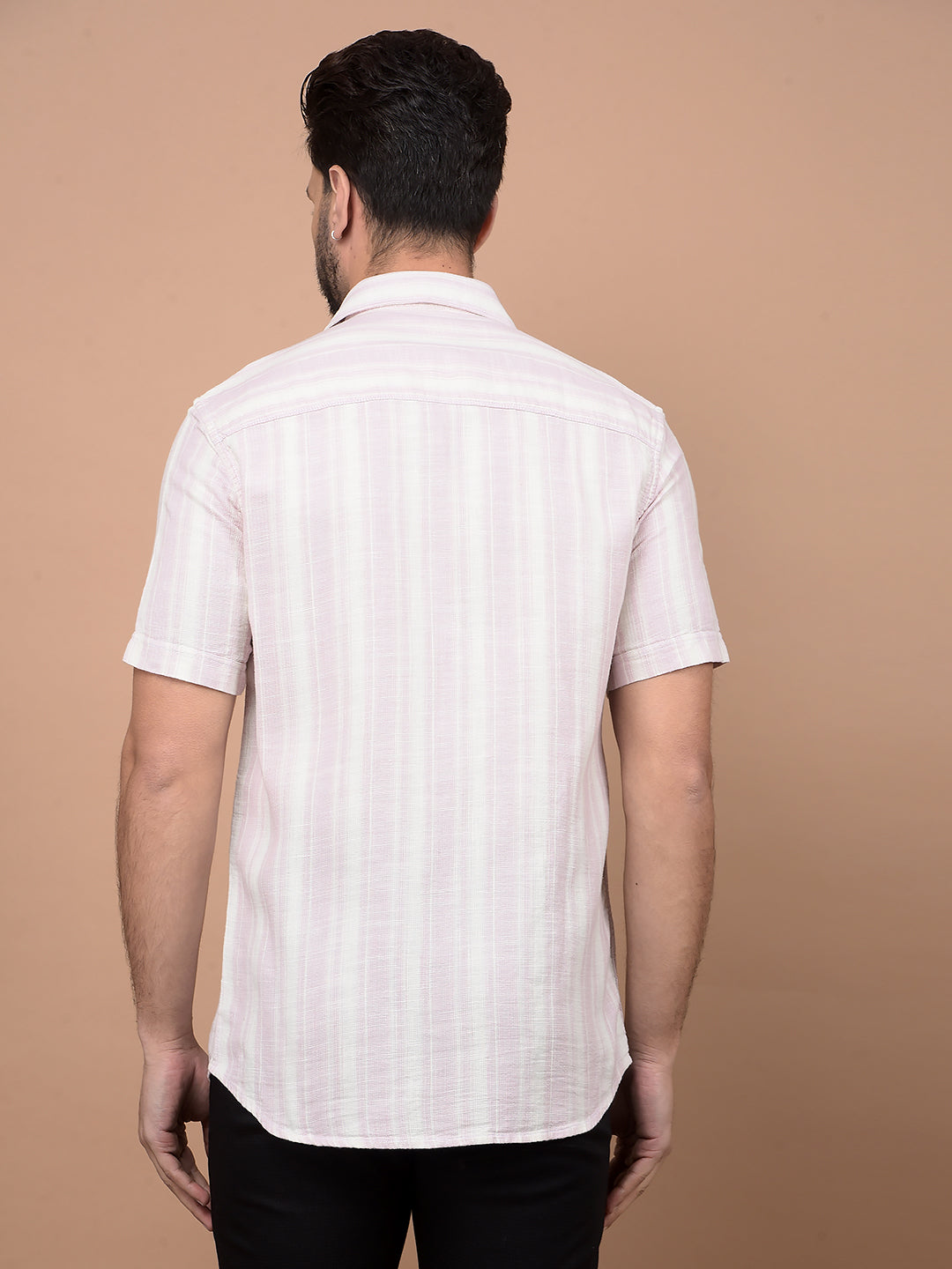 Purple Vertical Stripes 100% Cotton Shirt