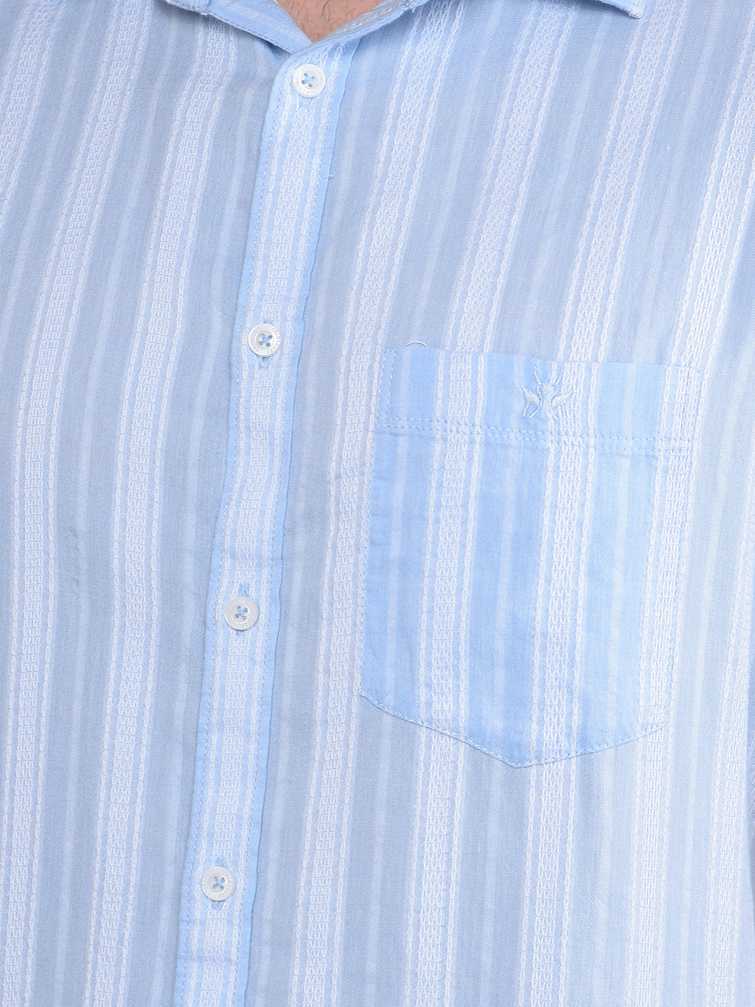 Blue Vertical Stripes 100% Cotton Shirt-Men Shirts-Crimsoune Club