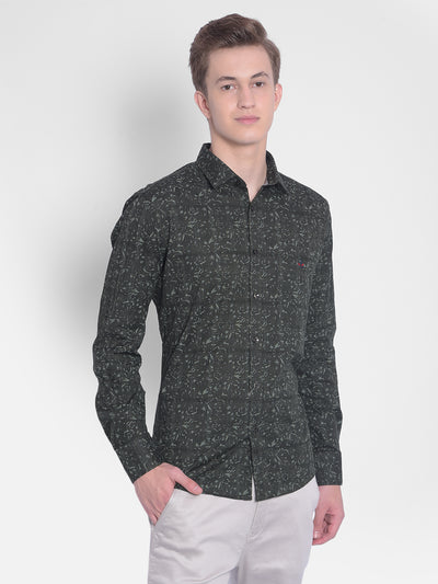 Green Printed Shirt-Men Shirts-Crimsoune Club