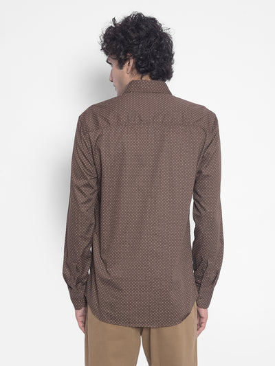 Brown Printed Shirt-Men Shirts-Crimsoune Club