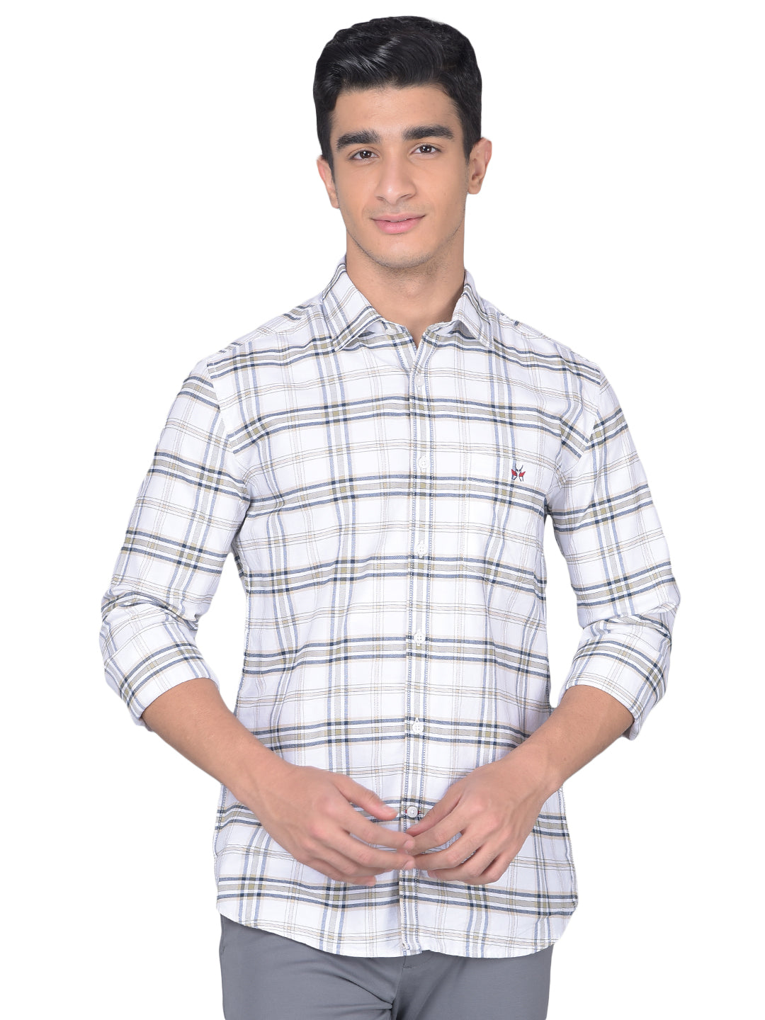 White Checked Shirt-Men Shirts-Crimsoune Club