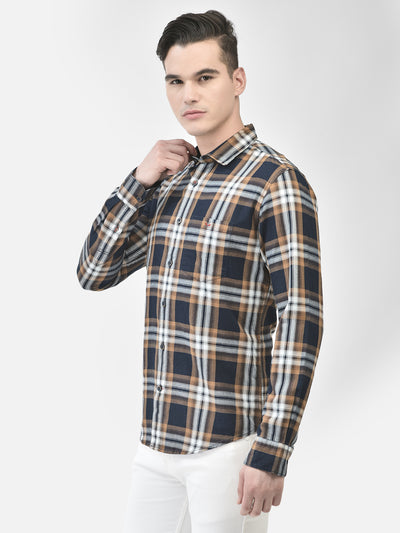 Brown Checked Shirt-Men Shirts-Crimsoune Club