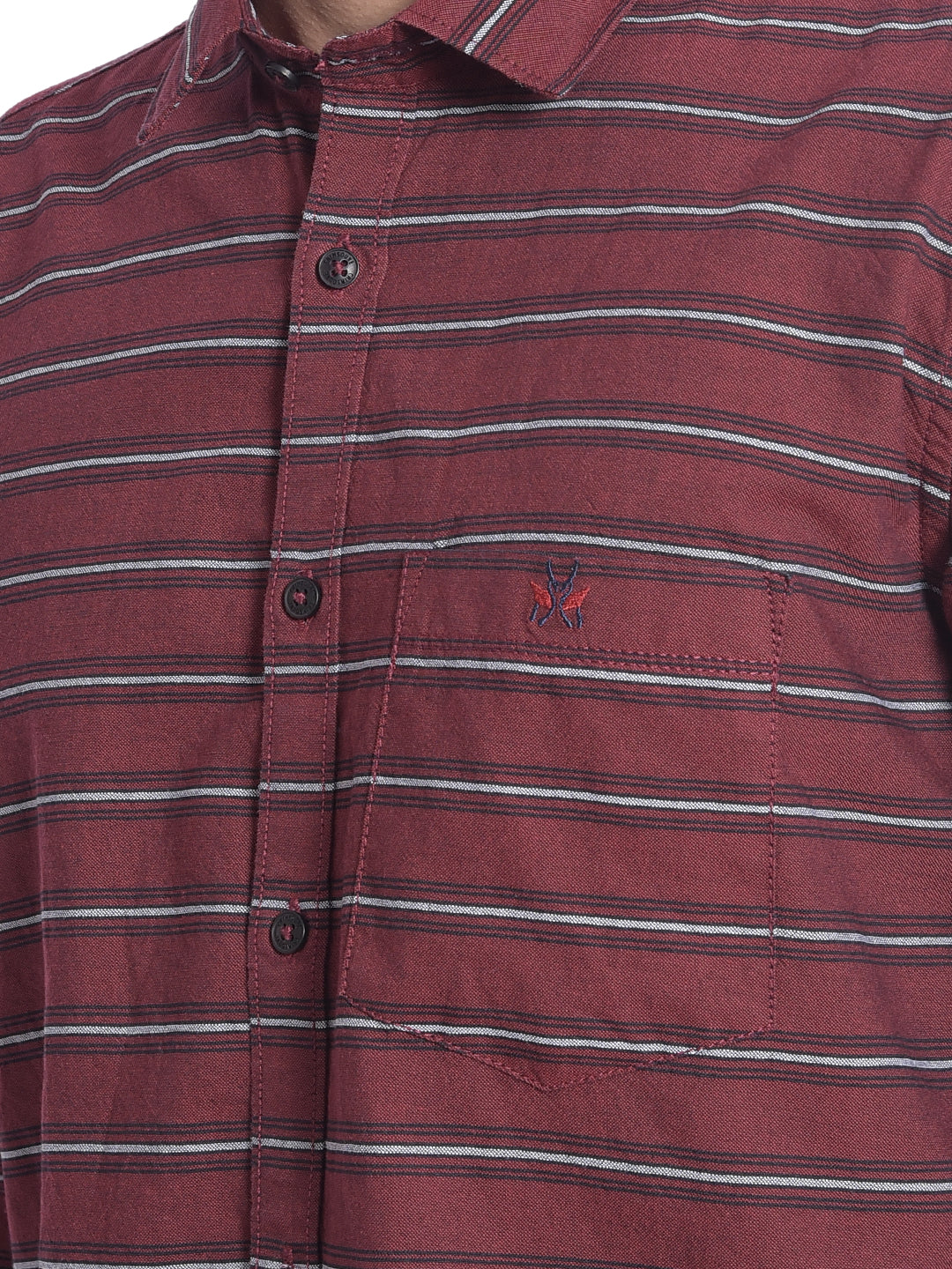 Maroon Stripes Shirt-Men Shirts-Crimsoune Club