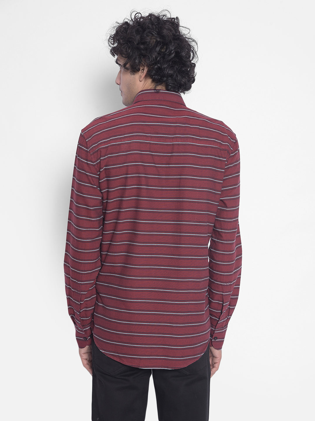 Maroon Stripes Shirt-Men Shirts-Crimsoune Club