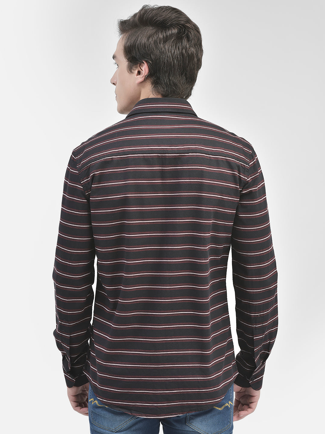 Black Striped Shirt-Men Shirts-Crimsoune Club