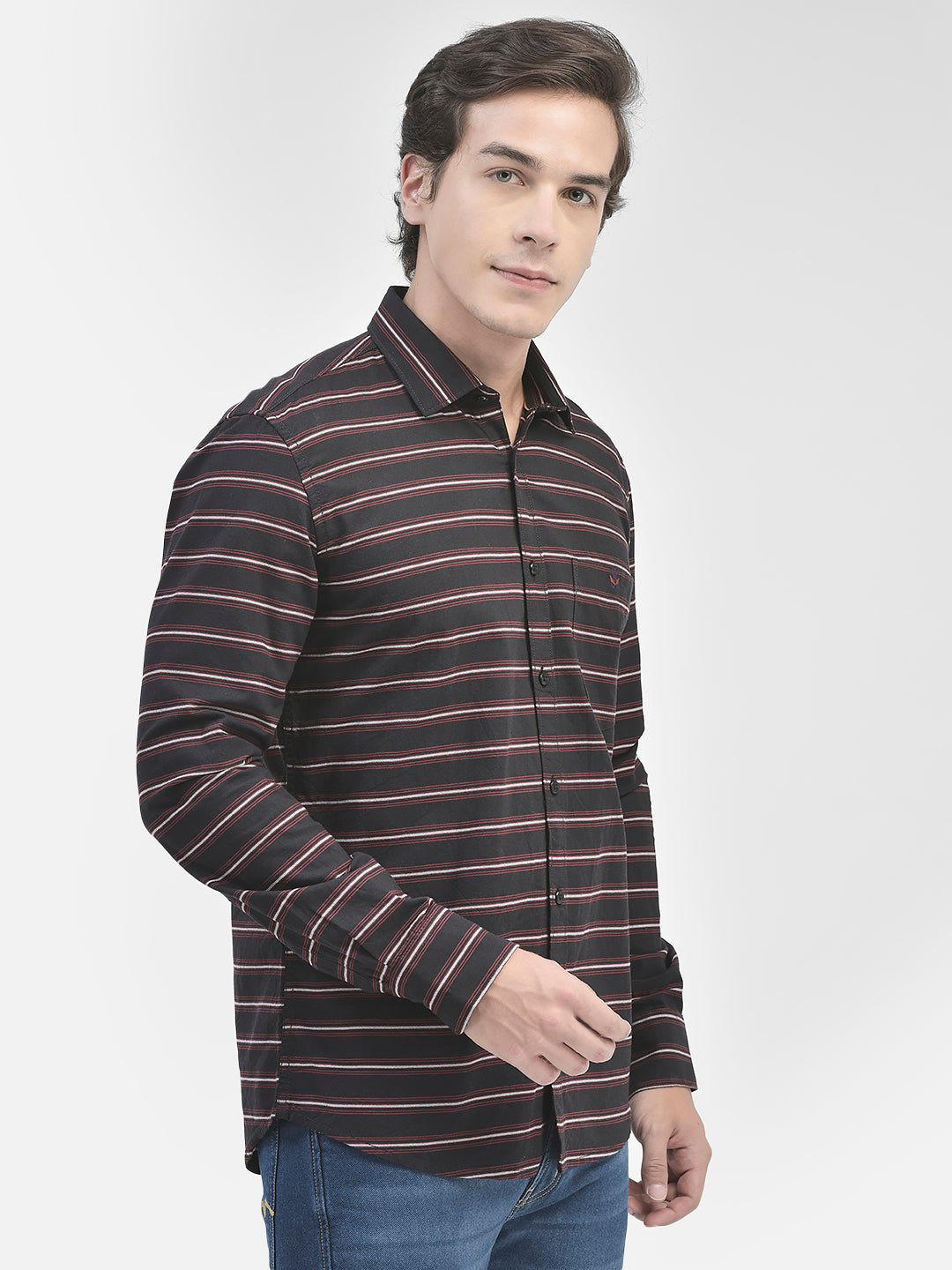 Black Striped Shirt-Men Shirts-Crimsoune Club