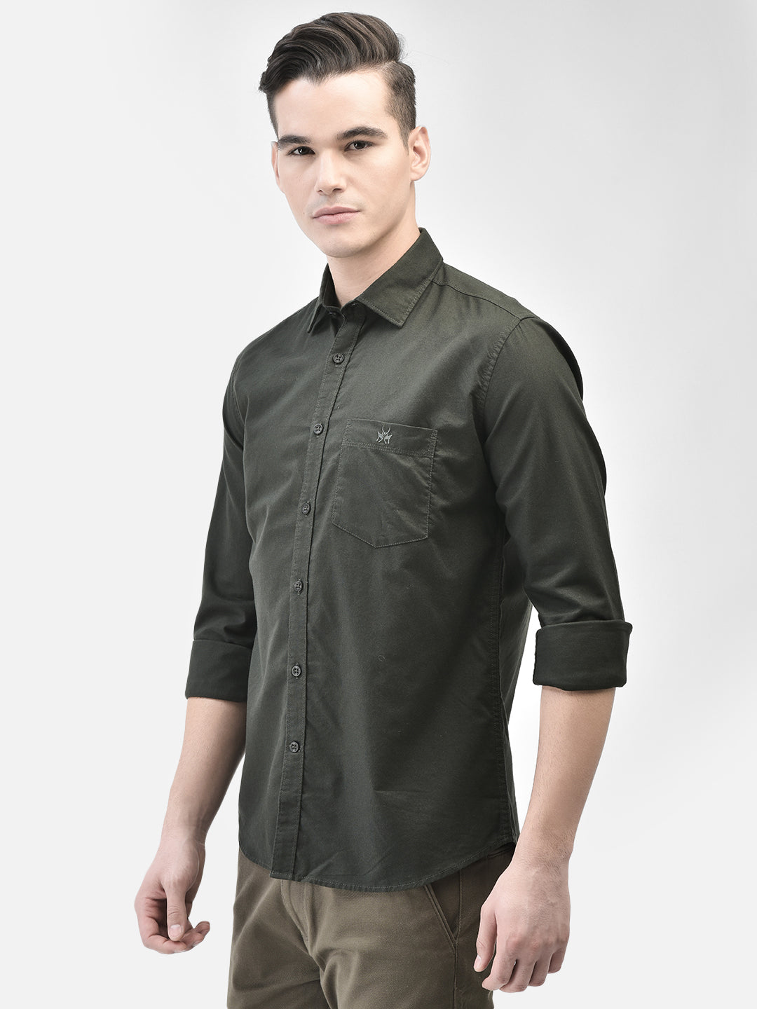 Olive Shirt-Men Shirts-Crimsoune Club