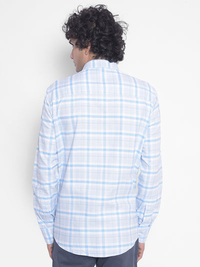 Blue Checked Shirt-Men Shirts-Crimsoune Club