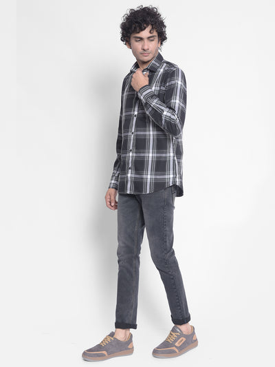 Navy Checked Shirt-Men Shirts-Crimsoune Club