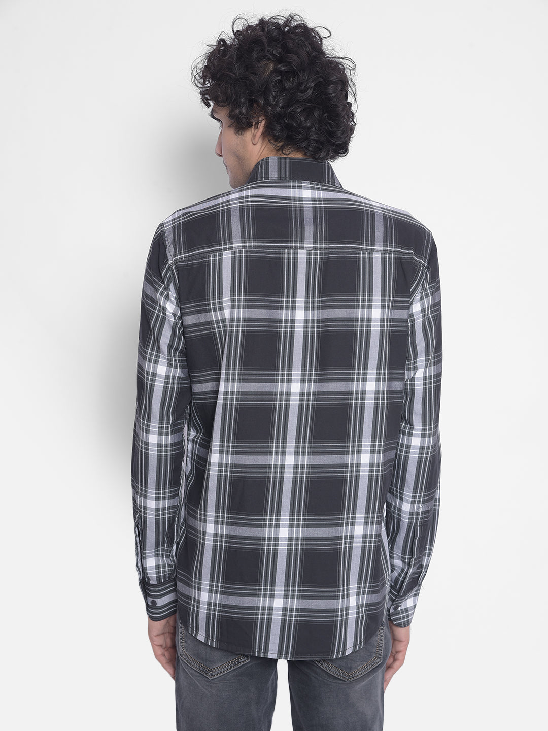 Navy Checked Shirt-Men Shirts-Crimsoune Club